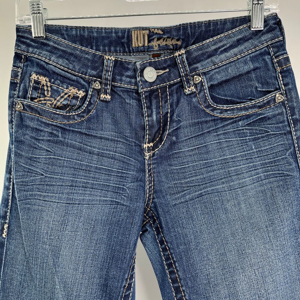 KUT FROM THE KLOTH Blue Stretch Denim Dark Wash 90s Y2K Skinny Jean Size 2 - Picture 4 of 16